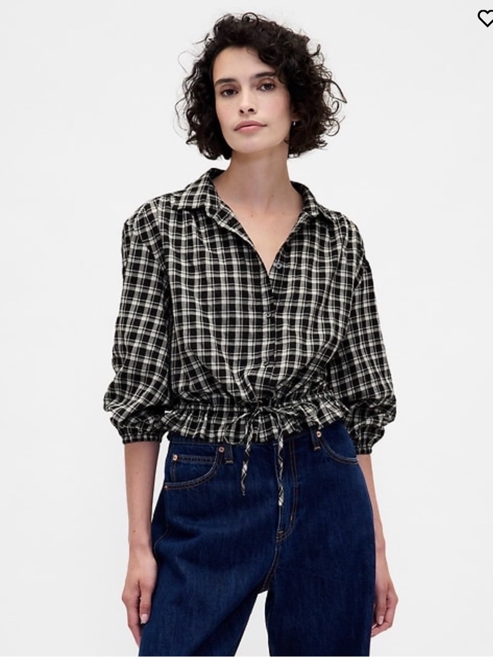 Gap Plaid Tie-Waist Top